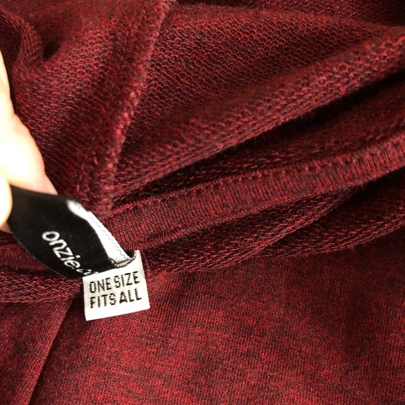 Onzie hoodie burgundy jacket one size open back - Picture 5 of 7